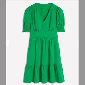 Boden Anna Double Cloth Short Dress Green